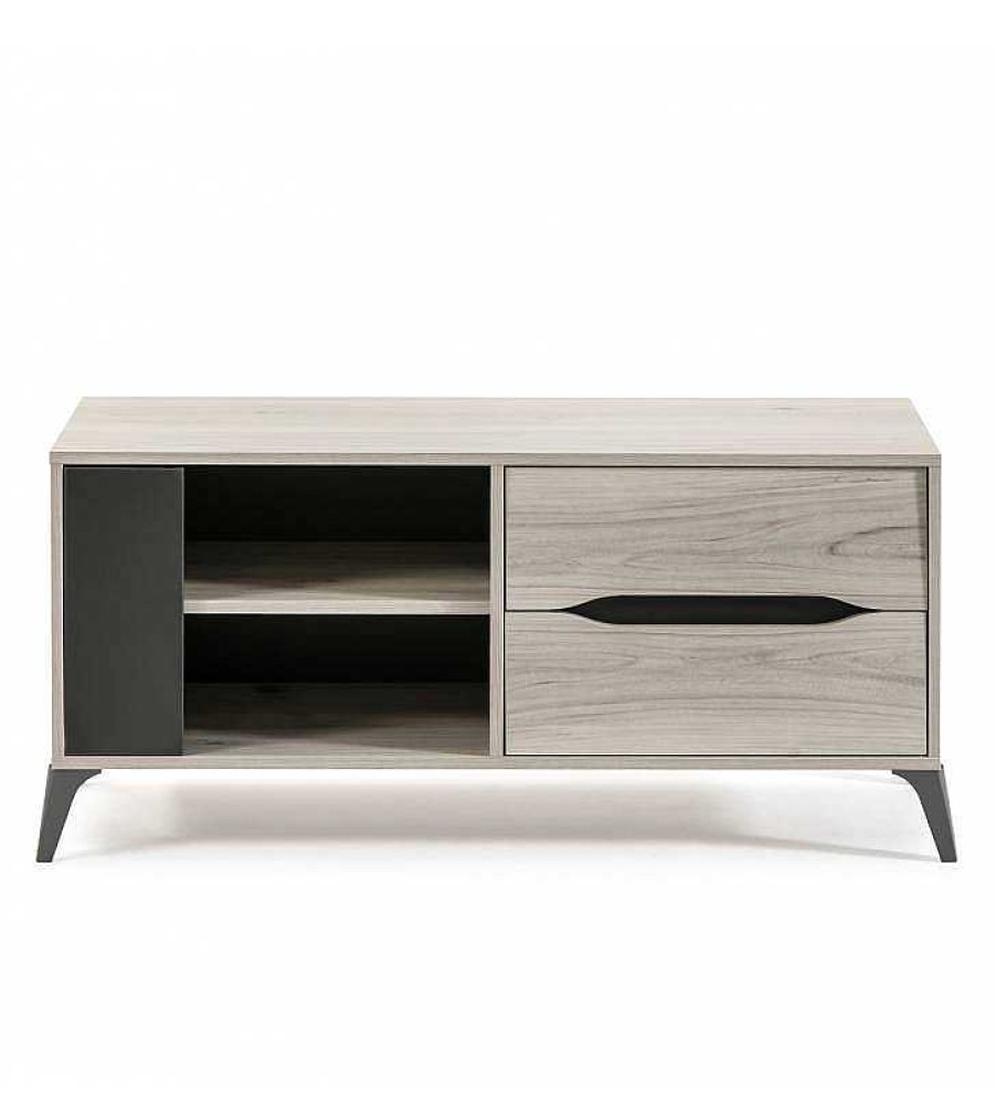 Sal N TOP MUEBLE | Mueble Tv Orlando Roble Y Gris Claro