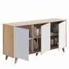 Comedor TOP MUEBLE | Aparador Katia 3P Color Roble/Blanco