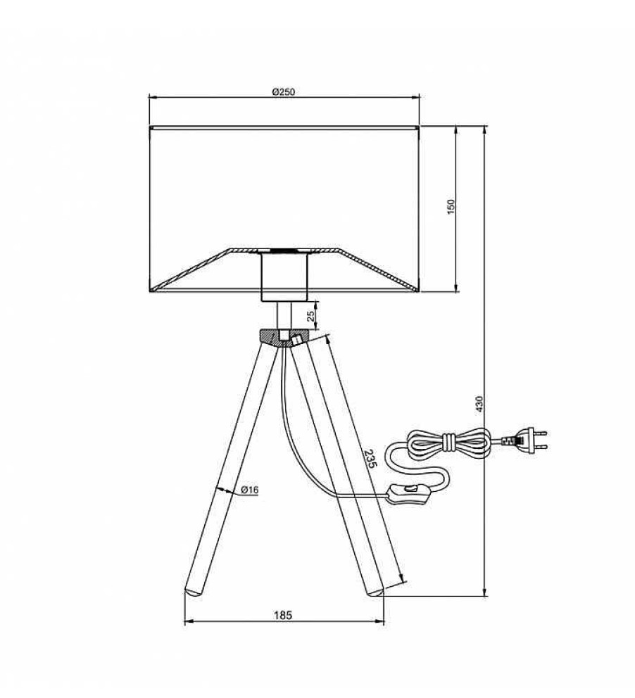 L Mparas TOP MUEBLE | L Mpara De Mesa Rat N Saukala 43X25Cm