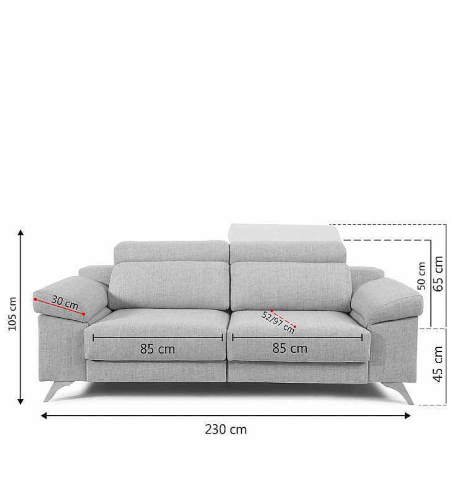 Sof S TOP MUEBLE | Sof De 3 Plazas Michigan Aura