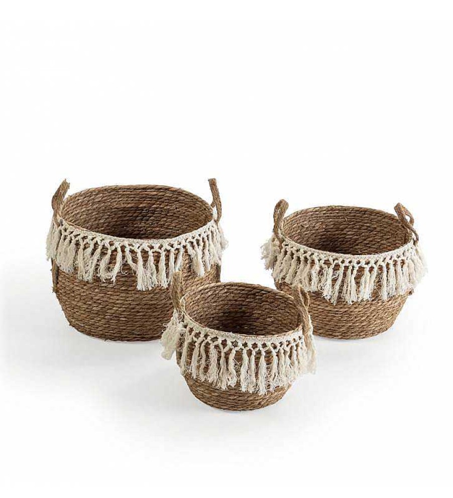 Sal N TOP MUEBLE | Set De 3 Cestas De Fibras Vegetales Lee