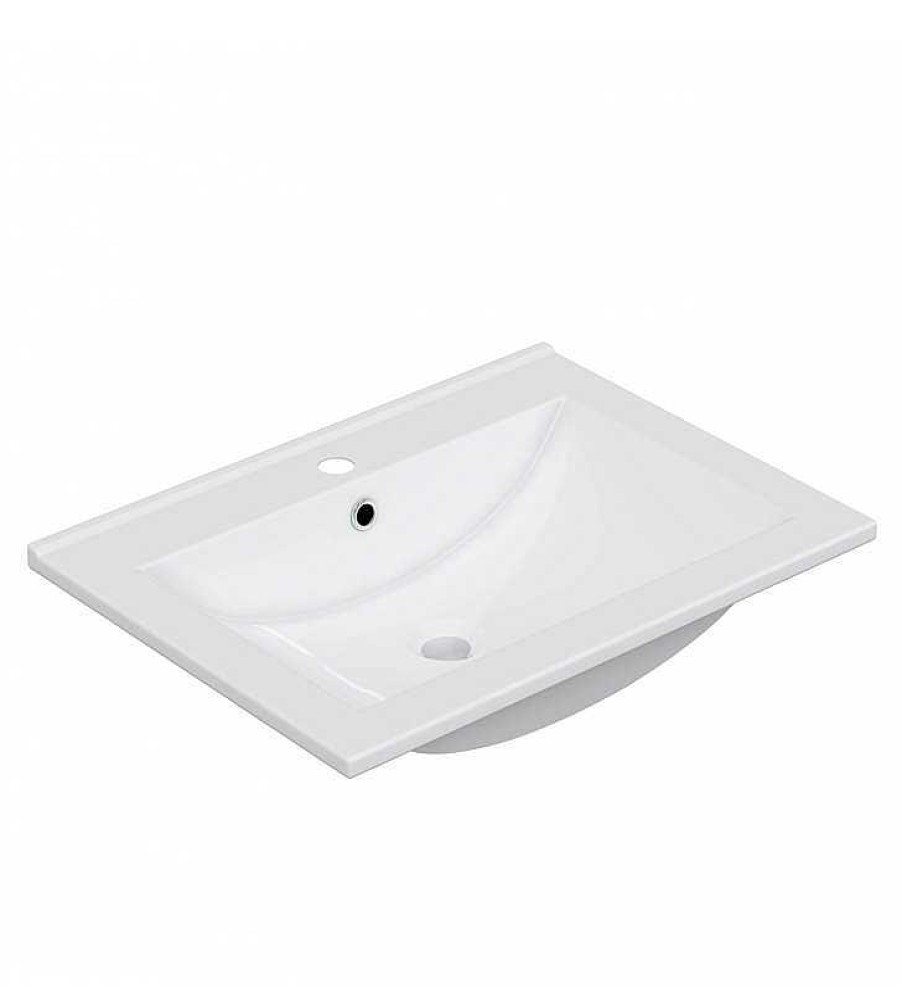 Muebles Para Ba O TOP MUEBLE | Lavabo Lavamanos 60X45Cm Cer Mico Blanco