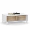 Sal N TOP MUEBLE | Mesa De Centro Kora Color Blanco/Roble