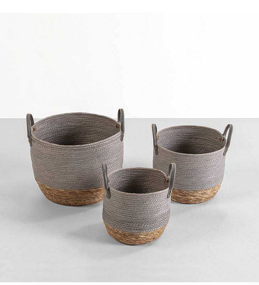 Sal N TOP MUEBLE | Set De 3 Cestas De Fibras Vegetales Nuwa