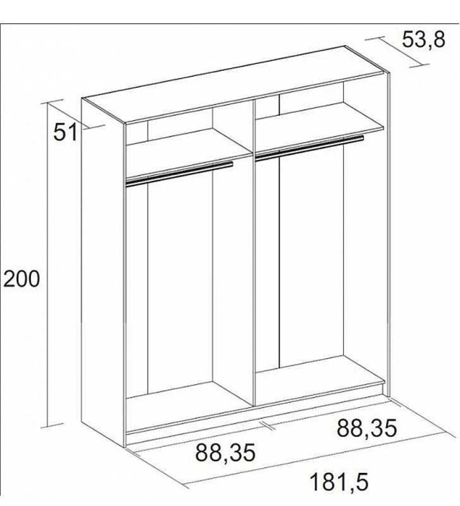 Dormitorio TOP MUEBLE Armarios | Armario Puertas Correderas Senia Color Blanco Mate