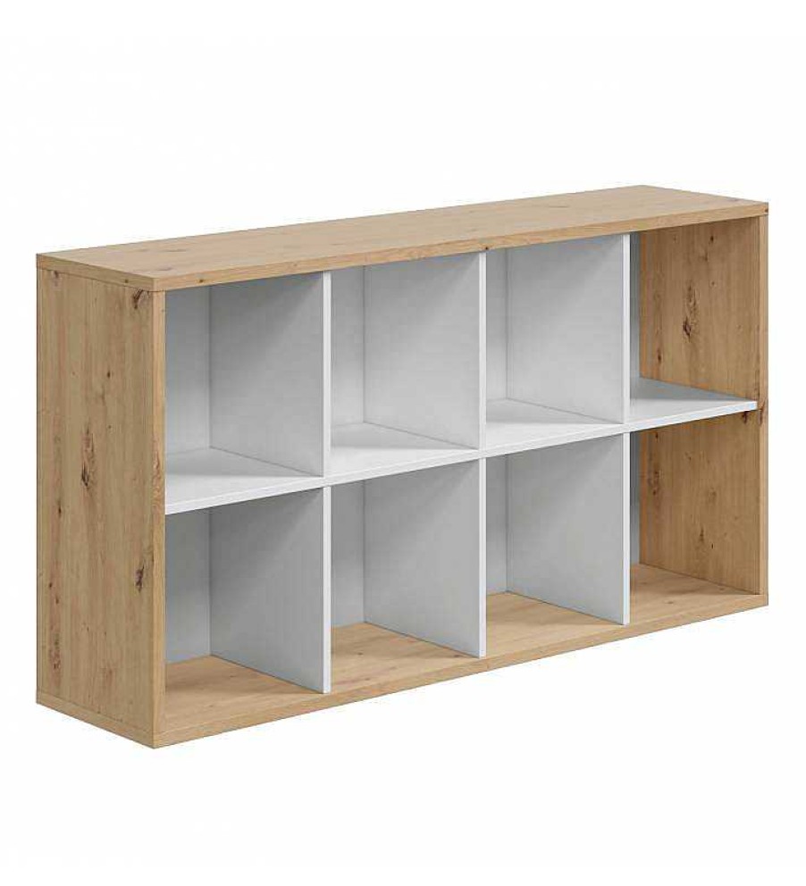 Sal N TOP MUEBLE | Estanter A Kubic Color Blanco/Roble