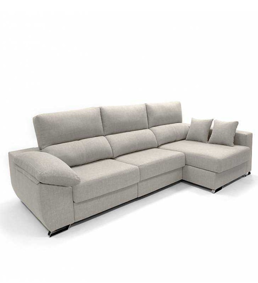 Sof S TOP MUEBLE | Sof Chaise Longue 3 Plazas Canc N