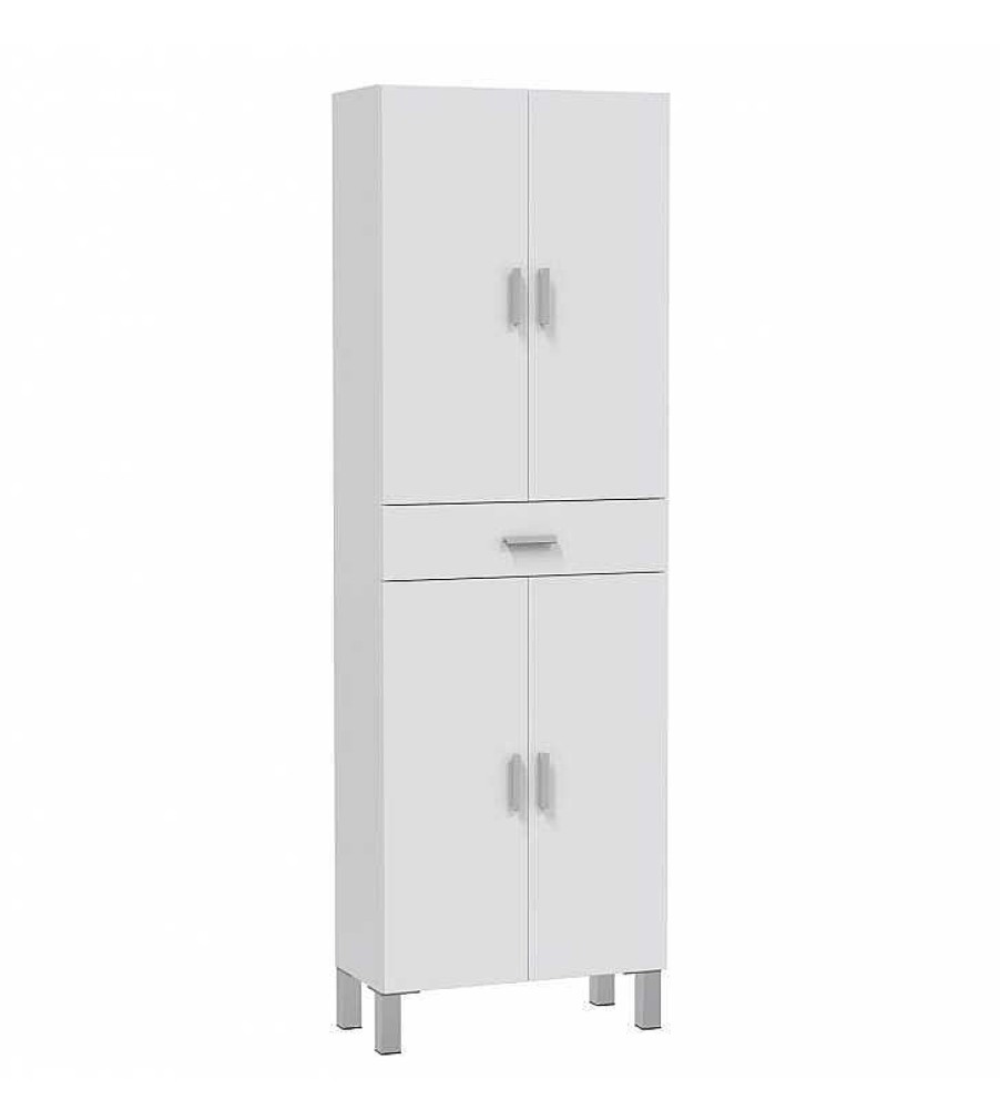 Muebles Para Ba O TOP MUEBLE | Columna De Ba O Miami 4P 1C Blanco Brillo