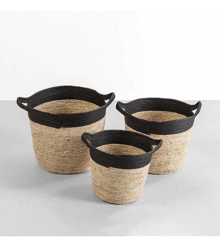 Sal N TOP MUEBLE | Set De 3 Cestas De Fibras Vegetales Osi