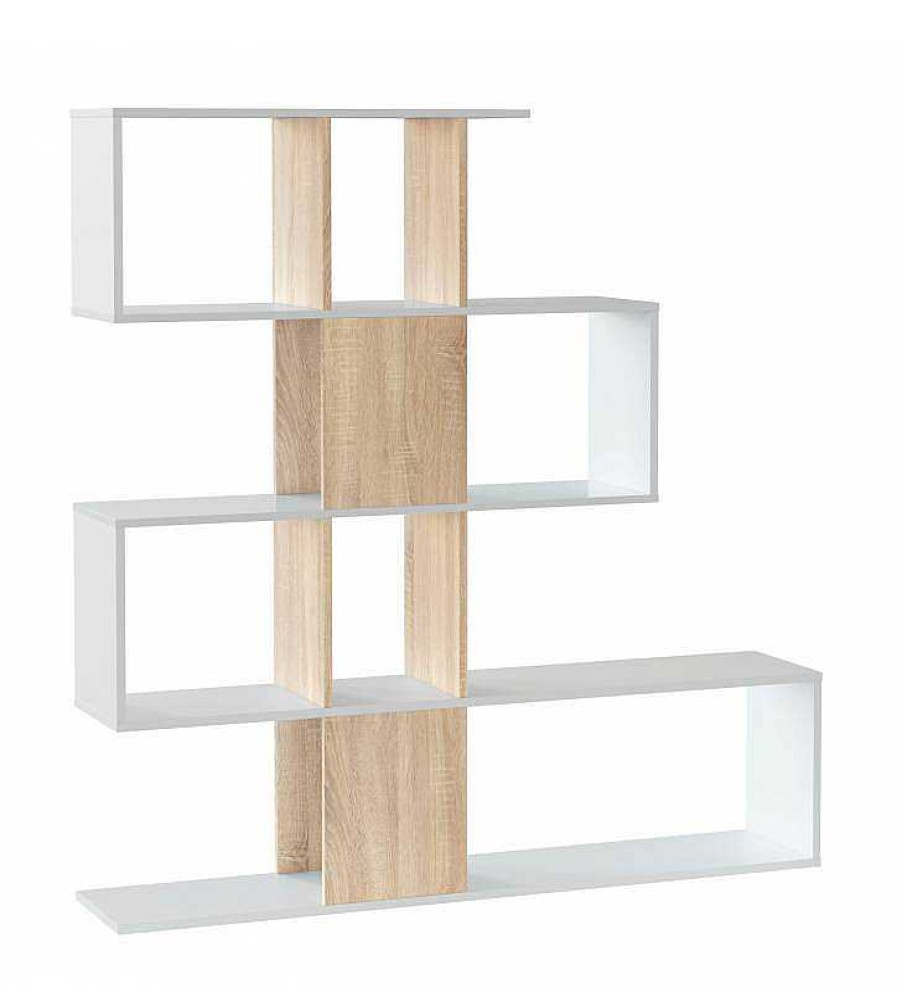 Sal N TOP MUEBLE | Estanter A Hawai 10H Color Blanco/Roble