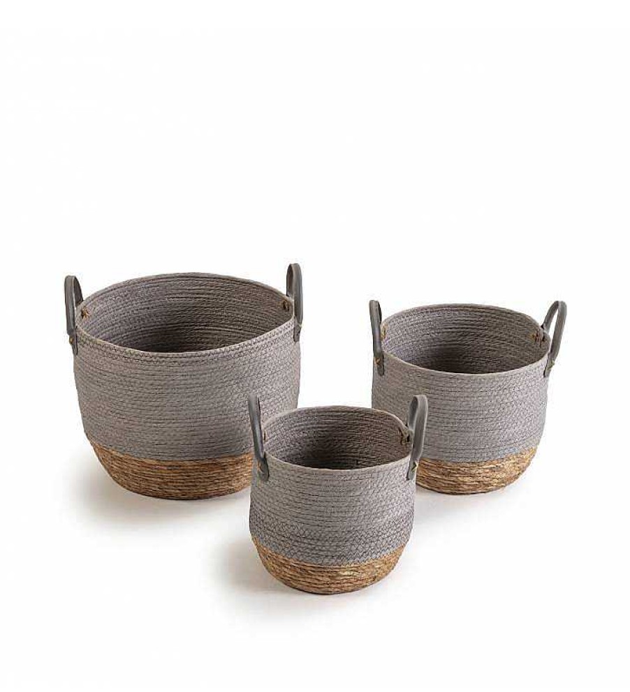 Sal N TOP MUEBLE | Set De 3 Cestas De Fibras Vegetales Nuwa