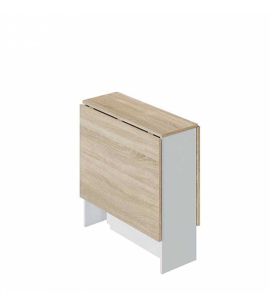 Comedor TOP MUEBLE | Mesa Plegable Lisa Color Roble Y Blanco