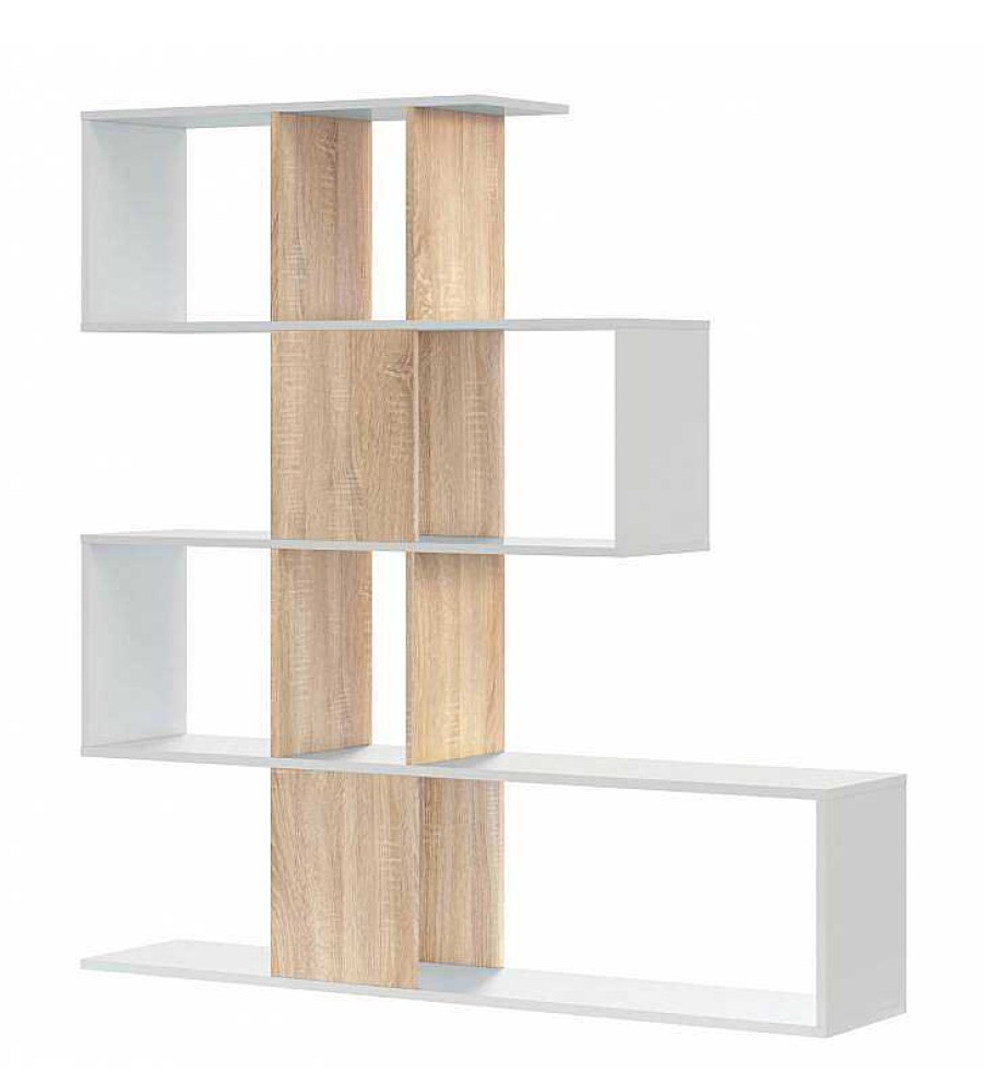 Sal N TOP MUEBLE | Estanter A Hawai 10H Color Blanco/Roble