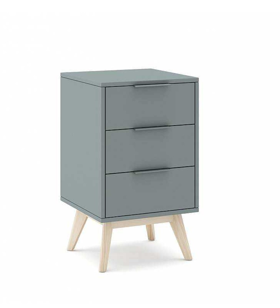 Dormitorio TOP MUEBLE Mesitas De Noche | Mesita De Noche Pesco 3C Verde Kaki/Cera