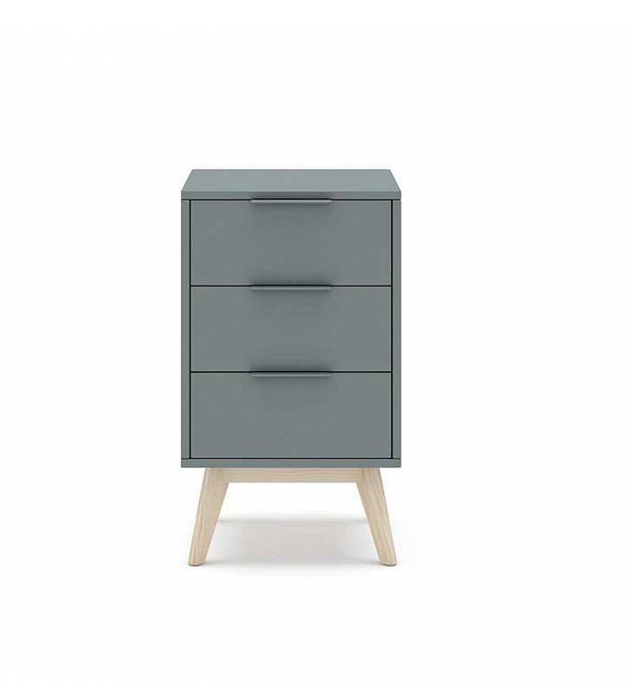 Dormitorio TOP MUEBLE Mesitas De Noche | Mesita De Noche Pesco 3C Verde Kaki/Cera