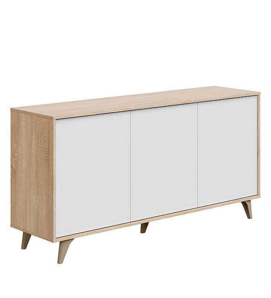 Comedor TOP MUEBLE | Aparador Katia 3P Color Roble/Blanco