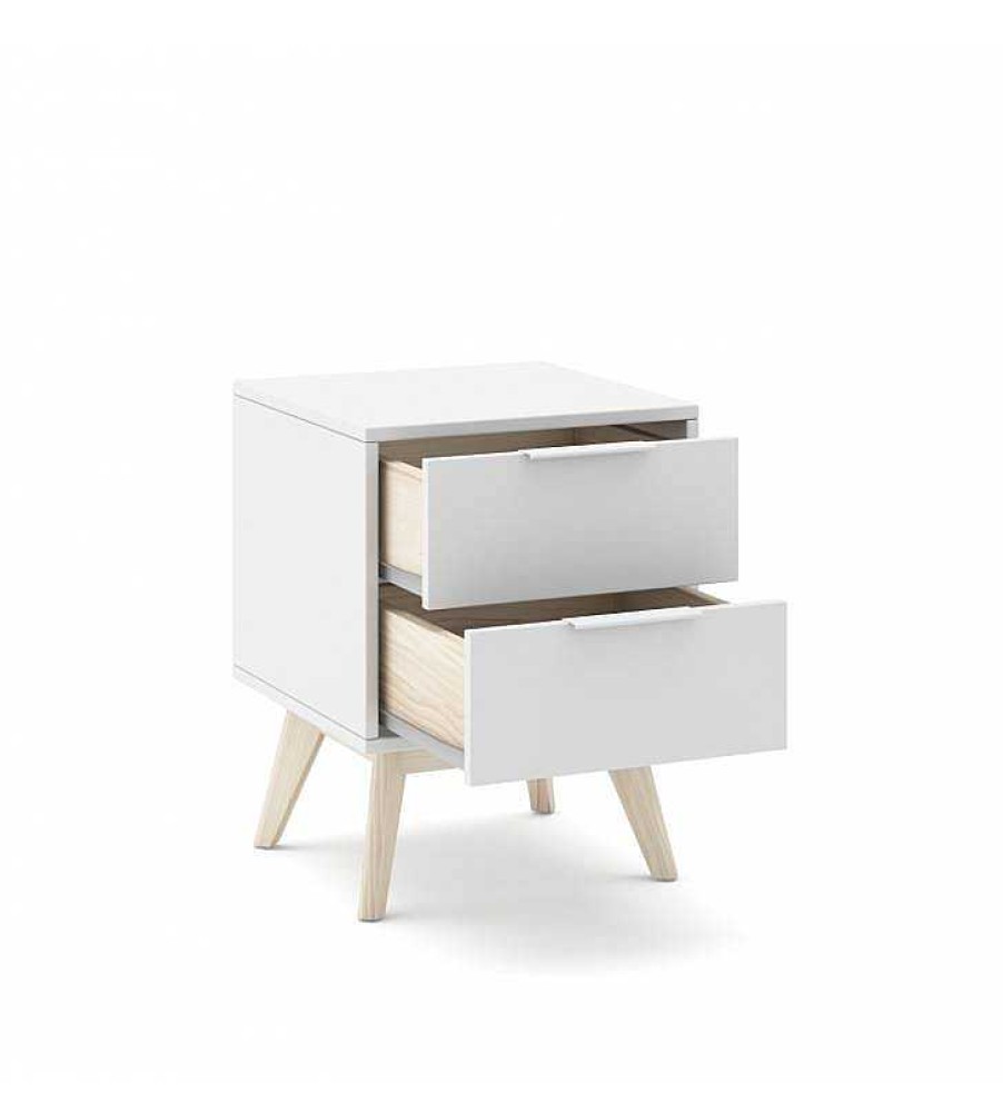 Dormitorio TOP MUEBLE Mesitas De Noche | Mesita De Noche White 2C