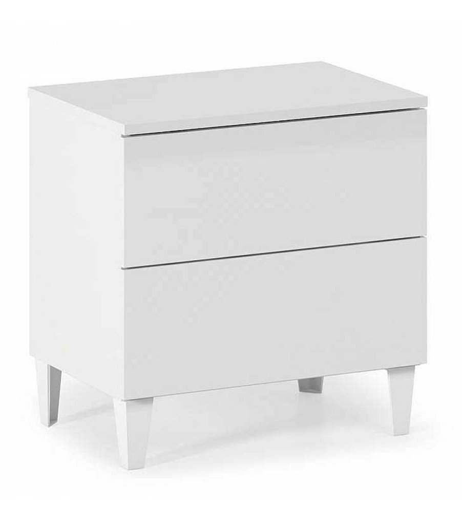 Dormitorio TOP MUEBLE Mesitas De Noche | Mesita De Noche Vinci Blanco Brillo