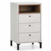 Dormitorio TOP MUEBLE Sinfoniers | Sinfonier De Noche J Tiva Blanco 3C1H