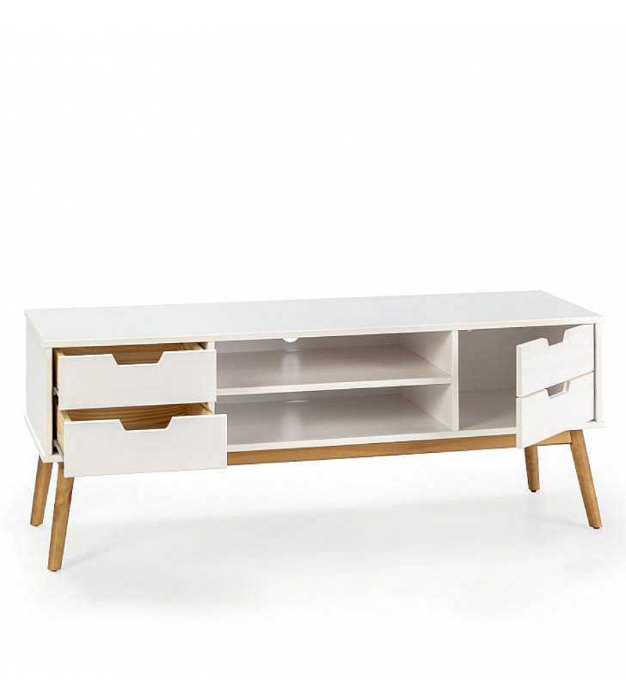 Sal N TOP MUEBLE | Mueble Tv Bahamas 2C1P2H Blanco