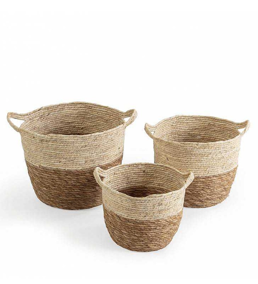 Sal N TOP MUEBLE | Set De 3 Cestas De Fibras Vegetales Mae