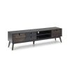 Sal N TOP MUEBLE | Mueble Tv Kira 2P2C2H Gris Ant/Cera Osc