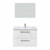 Muebles Para Ba O TOP MUEBLE | Pack Mueble De Ba O Alena 2C Cemento/Blanco