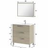 Muebles Para Ba O TOP MUEBLE | Mueble De Ba O Andie 3C 80Cm Con Espejo Blanco/Roble