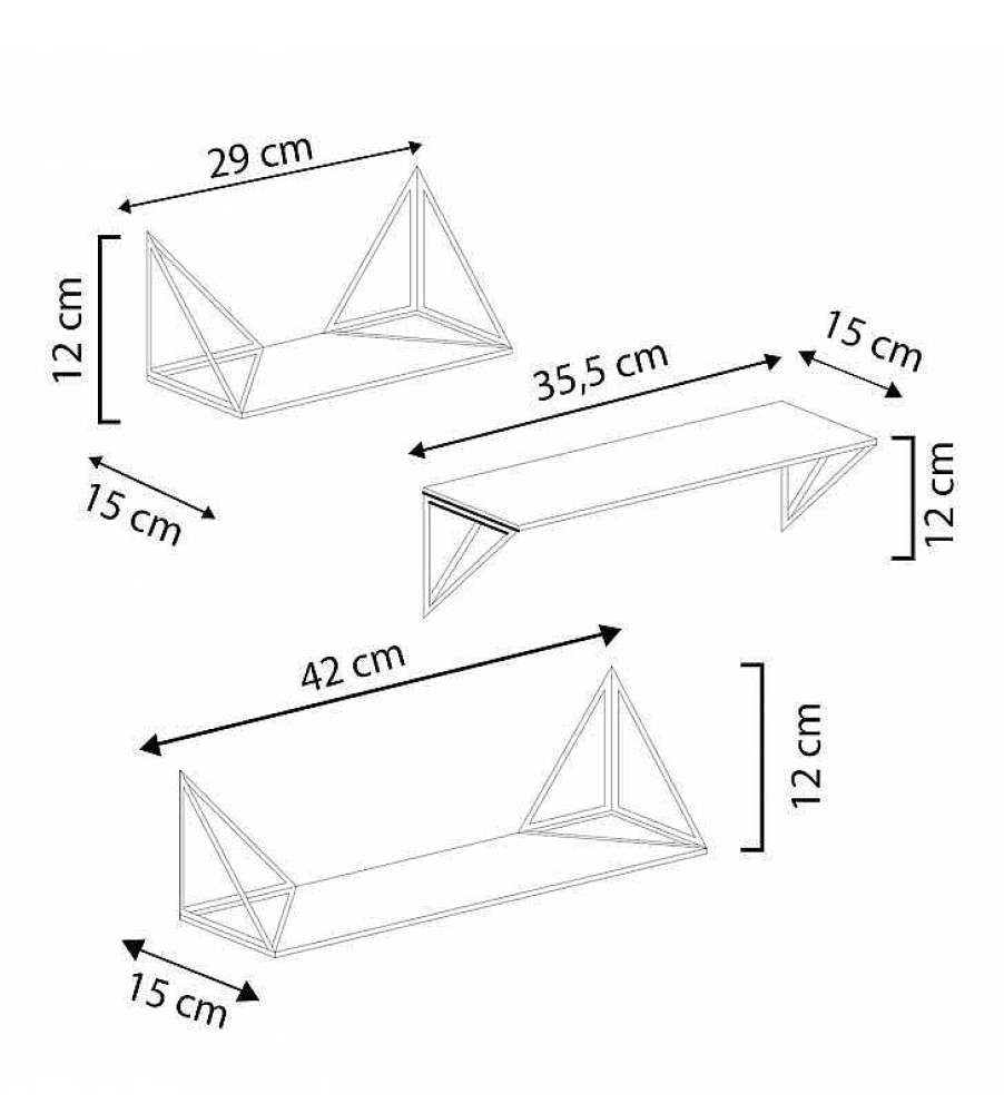 Sal N TOP MUEBLE | Set 3 Estanter As De Pared Army