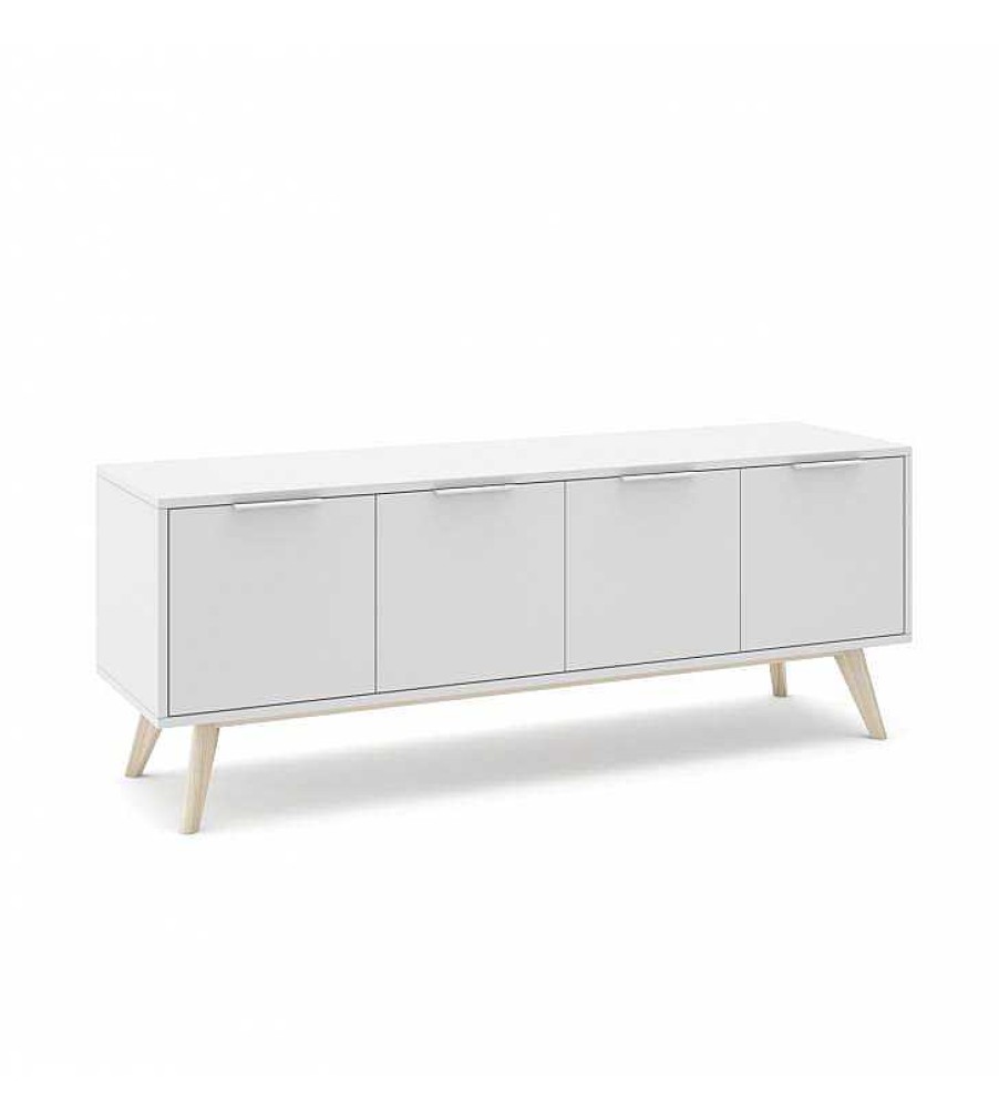 Sal N TOP MUEBLE | Mueble Tv White 4P