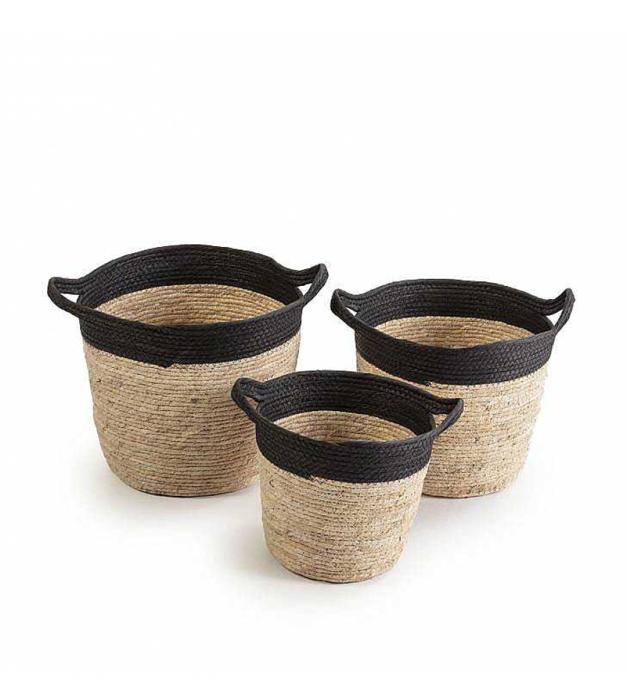 Sal N TOP MUEBLE | Set De 3 Cestas De Fibras Vegetales Osi