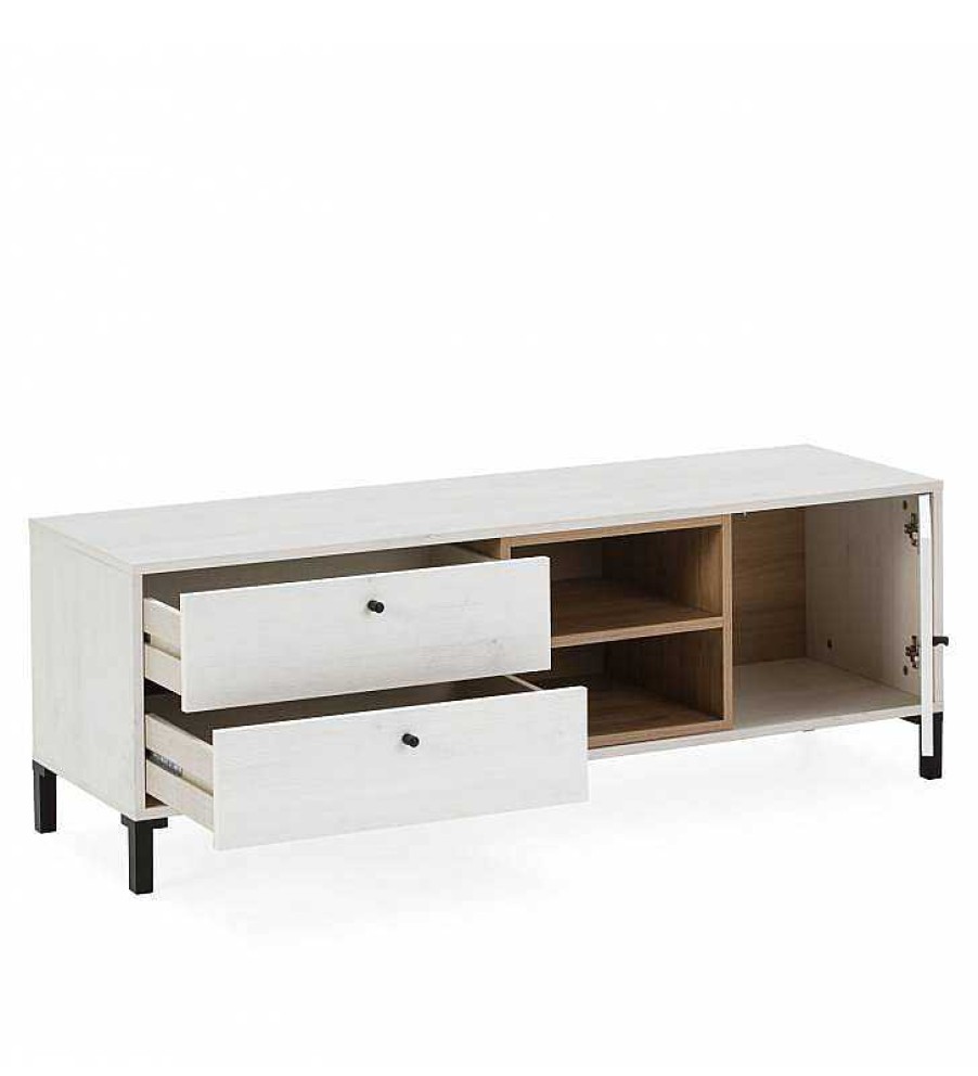 Sal N TOP MUEBLE | Mueble Tv J Tiva Blanco 2C Y 1P