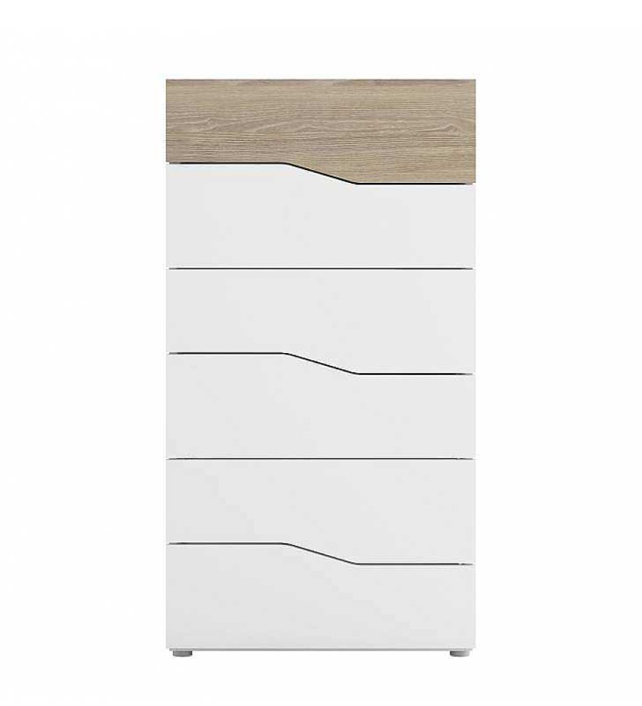 Dormitorio TOP MUEBLE Sinfoniers | Sinfonier Dalia 6 Cajones Blanco/Madera