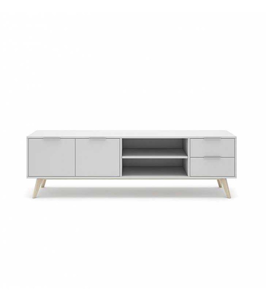 Sal N TOP MUEBLE | Mueble De Tv White 2P2C2H