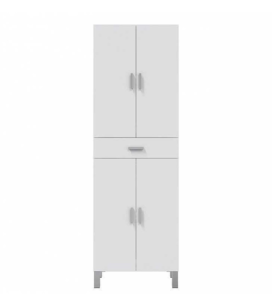 Muebles Para Ba O TOP MUEBLE | Pack Mueble De Ba O Andie 3C Blanco Con Lavabo Y Columna