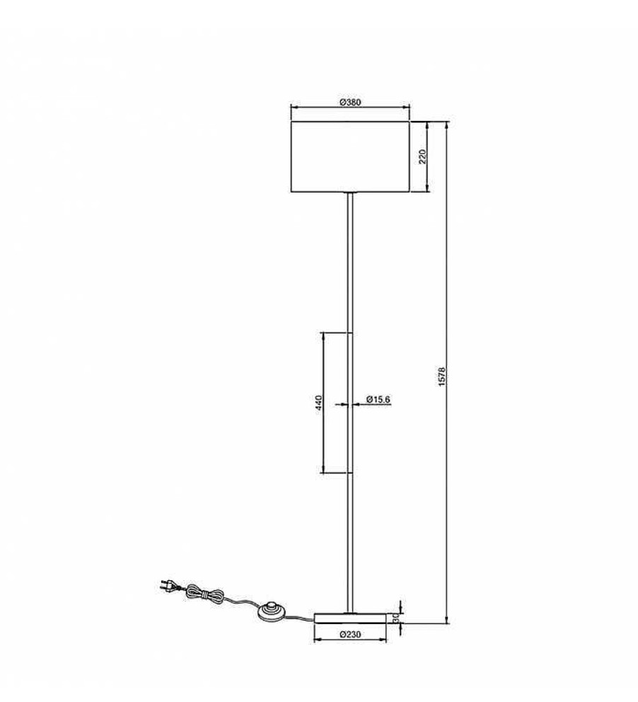 L Mparas TOP MUEBLE | L Mpara Pie Rat N Kinta 157X38Cm