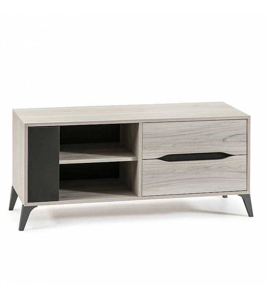 Sal N TOP MUEBLE | Mueble Tv Orlando Roble Y Gris Claro