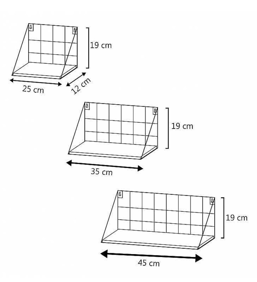 Sal N TOP MUEBLE | Set 3 Estanter As De Pared Amiba