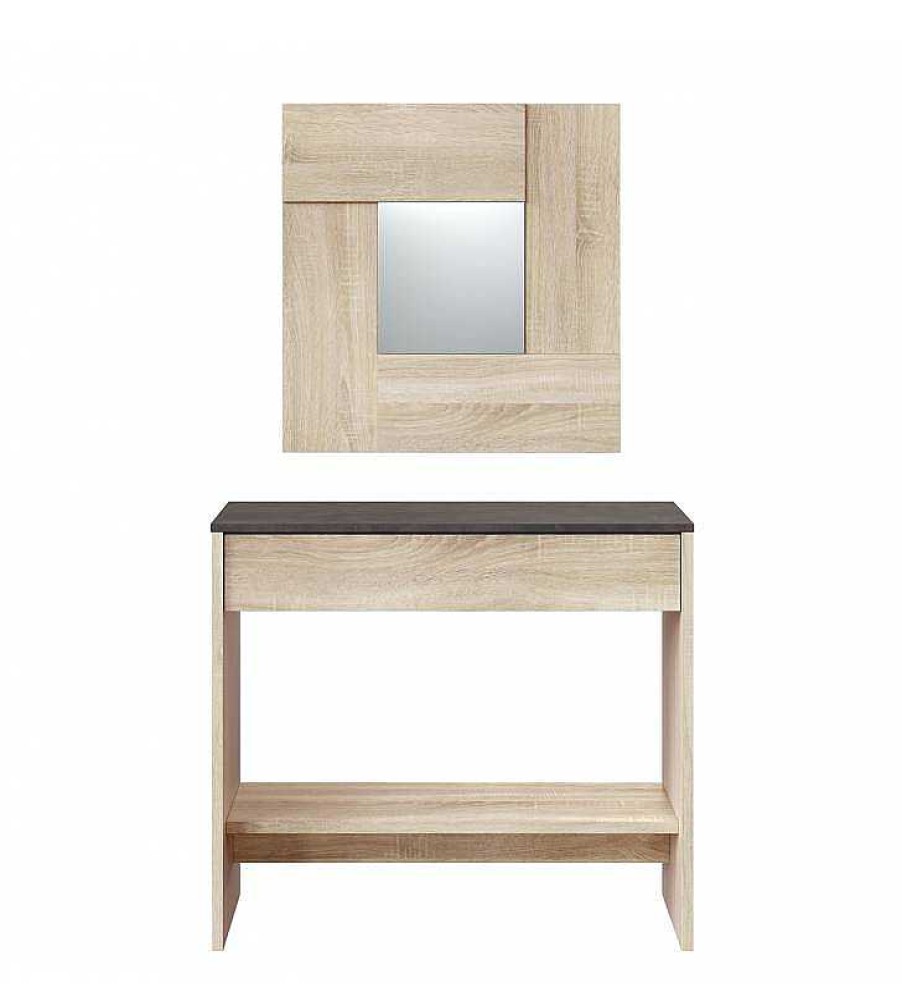 Sal N TOP MUEBLE | Mueble Recibidor Sara Color Roble/Oxido