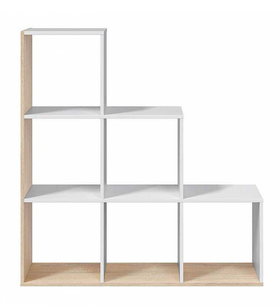 Sal N TOP MUEBLE | Estanter A Elsa Color Blanco/Roble