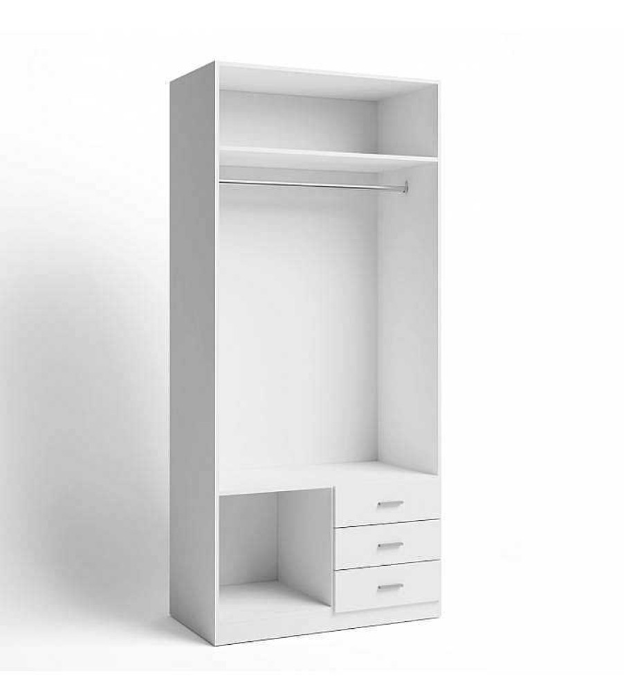 Dormitorio TOP MUEBLE Armarios | Armario Altea De 2 Puertas Y 3 Cajones Blanco